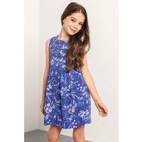 Enorsia Girl's Girls Garden Printed Sleeveless Dress (2yrs-9yrs) in Blue | Size: 4-5 Years