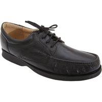Roamers Men's Canoe Front Apron Tie Softie Leather Shoes in Black | Size: 11