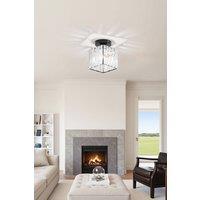 Garden Sanctuary Modern Crystal Ceiling Light in Black