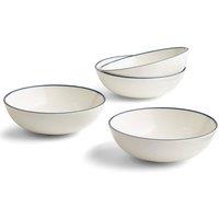 Fiskars Gordon Ramsay Maze Denim Line Set of 4 Cereal Bowls 18cm - White