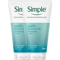 Simple Pore Refining Face Scrub 2x150ml Exfoliating in White | Size: 150ml