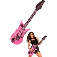Neel Blue 90cm Inflatable Guitar, Blow Up Guitar, Rockstar Party Prop in Pink