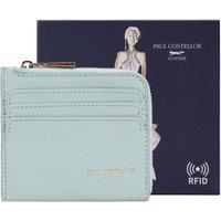 Paul Costelloe Dara Leather Card Holder in Duck Egg Blue