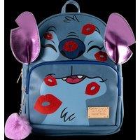 Cerda Disney's Lilo & Stitch - Stitch Kisses Premium Faux Leather Backpack in Mid Blue
