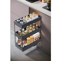 Living and Home 3-Tier Kitchen Cabinet Pull Out Aluminium Shelf in Black