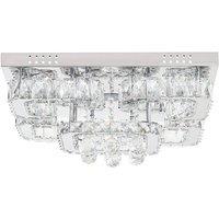 Garden Sanctuary Modern Fancy Crystal LED Flush Mount Ceiling Light Fixture in Silver