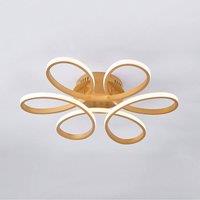Garden Sanctuary Modern Acrylic Light-adjusted Petal LED Semi Ceiling Light in Gold