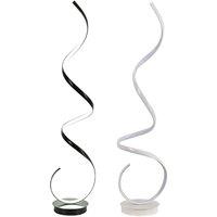 Garden Sanctuary Contemporary LED Spiral Floor Lamp in White Light for Living Room in Black