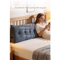 Living and Home Multifunctional Washable Wedge Headboard Pillow with Side Pocket in Dark Grey | Size: Medium