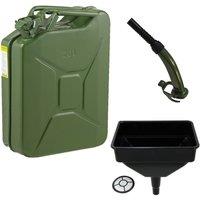 Pegdev 20L Heavy Duty Jerry Can with Funnel & Metal Spout UN Certified Fuel Container in Dark Green