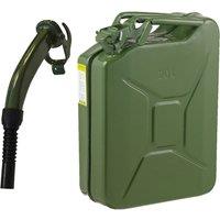 Pegdev 20L Heavy Duty Jerry Can with Metal Spout UN Certified Fuel Container in Dark Green
