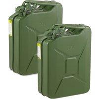 Pegdev 20L Heavy Duty Jerry Cans UN Certified Portable Fuel Container Pack of 2 in Dark Green