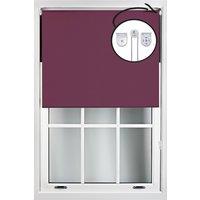 Furnished Aubergine Blackout Roller Blinds with Metal Fittings - Trimmable Window Shade | Size: 240 cm width x 210 cm drop