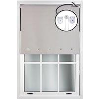 Furnished Grey Blackout Roller Blinds with Chrome Round Eyelets & Metal Fittings | Size: 170 cm width x 210 cm drop