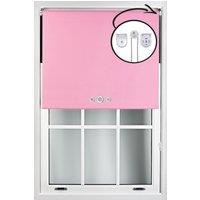 Furnished Pink Blackout Roller Blinds with Triple Round Eyelets & Metal Fittings | Size: 180 cm width x 210 cm drop