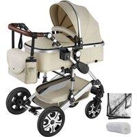 tectake Pram - Foldable, 5-Point Harness, Safety Bar & Wrist Strap