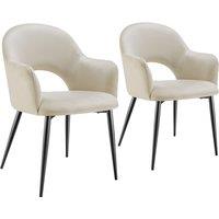 tectake Dining Chair Sasha Set Of 2 - Cream | Size: 2 Pack