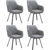 tectake Dining Chair Alicon Set Of 4 - Anthracite in Dark Grey | Size: 4 Pack