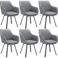 tectake Dining Chair Alicon Set Of 6 - Anthracite in Dark Grey | Size: 6 Pack