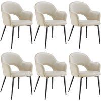 tectake Dining Chair Sasha Set Of 6 - Cream | Size: 6 Pack