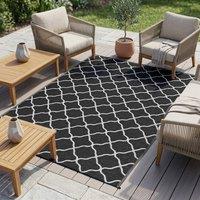STILVORA Outdoor Rug 182 x 274 cm Reversible Black