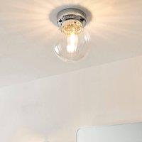 Pagazzi Amelie IP44 Flush Polished Chrome Ceiling Light in Silver