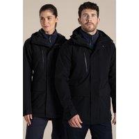 Craghoppers Unisex 'Expert Kiwi Pro' Stretch Waterproof Long Jacket in Black | Size: XL