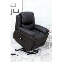 More4Homes Madison Single Motor Electric Rise Recliner Bonded Leather Lift Chair in Black