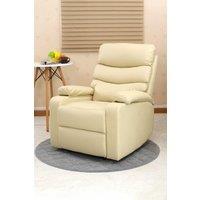 More4Homes Ashby Leather Recliner Armchair Sofa Home Lounge Chair in Cream