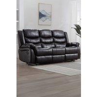 More4Homes Seattle 3 Seater Manual High Back Bonded Leather Recliner Sofa in Brown