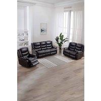 More4Homes Seattle Manual Recliner Bonded Leather 1+2+3 Seater Sofa Set in Brown