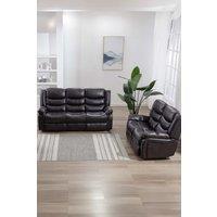 More4Homes Seattle Manual Recliner Bonded Leather 2+3 Seater Sofa Set in Brown