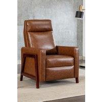 More4Homes Riley Pushback Recliner Air Leather Modern Accent Recliner Chair in Tan