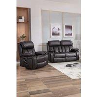 More4Homes Chester Electric Recliner Bonded Leather 1+2 Seater Sofa Set in Brown