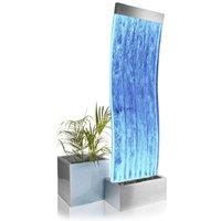 Primrose Cosmo Curved Bubble Water Feature Wall Colour Changing Indoor 183cm in Metallic Silver