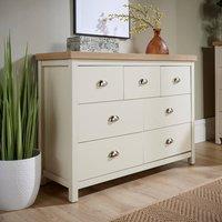 Home Source Avon 7 Drawer Chest Bedroom Storage Unit 36mm Top in Off-White