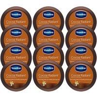 Vaseline Cocoa Radiant Moisture Rich Body Butter 250ml Intense Hydration 12 Pack in White