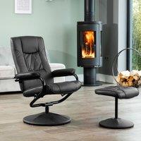 Artemis Home Gibson Swivel Recliner & Footstool in Black