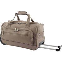 House of Leather Holdall with Wheels Lightweight Weekend Bag HL452 in Beige