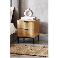 Julian Bowen Sia Fluted 2 Drawer Bedside Table in Light Oak