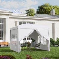 OUTSUNNY 3mx3m Pop Up Gazebo Party Tent Canopy Marquee with Storage Bag in White
