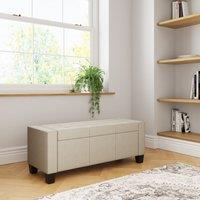 GFW Verona Crushed Velvet Storage Ottoman Bench in Natural