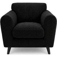 Bliss Furniture Harlow Jumbo Cord Cuddle Chair, Modern Tailored Wide Armchair in Black | Size: 1 Pack