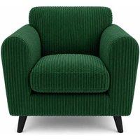 Bliss Furniture Harlow Jumbo Cord Cuddle Chair, Modern Tailored Wide Armchair in Green | Size: 1 Pack