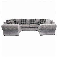 SOFA SCENE LTD VERONA GREY U-SHAPE SOFA SUITE SET
