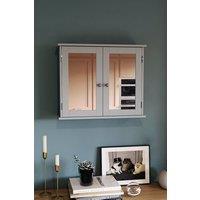 HD Designs Priano 2 Door Mirrored Wall Mounted Cabinet With Shelves in Dark Grey