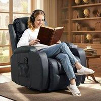 HOMCOM Massage Recliner Chair with 8 Vibration & Heat in Black