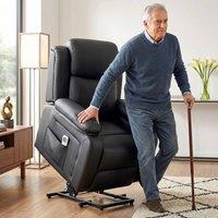 HOMCOM Riser & Recliner Chair Power Lift Recliner with Remote, Black
