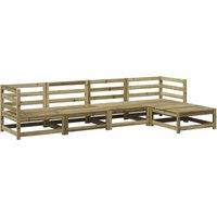Berkfield Home 5 Piece Garden Sofa Set Impregnated Wood Pine in Brown