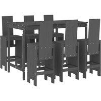 Berkfield Home 7 Piece Garden Bar Set Grey Solid Wood Pine